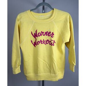 Vintage Workout Yellow Women's Pink 80's 90s Pullover Sweatshirt S/M
